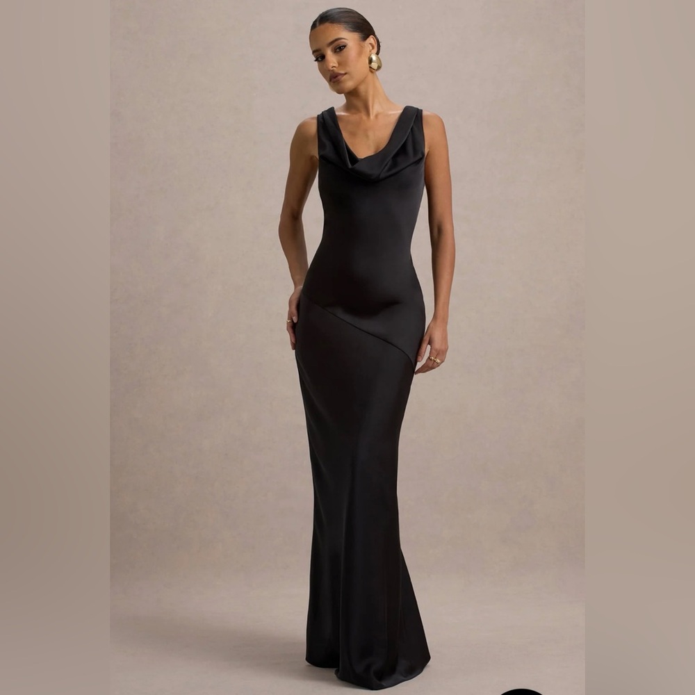 Club L London Sleek Black Maxi Dress